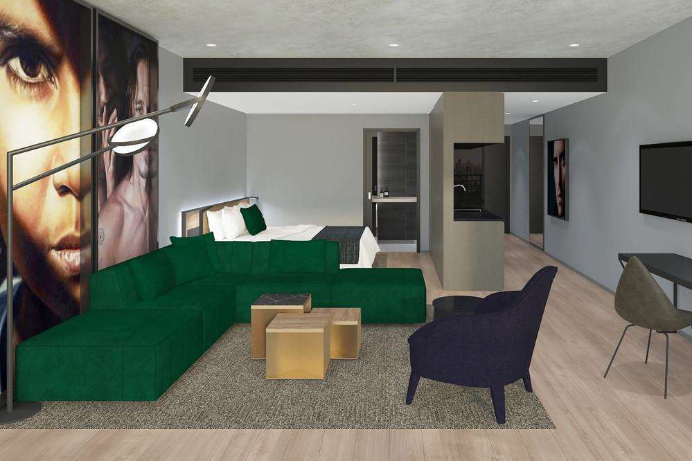 Crystalbrook Vincent Hotel Brisbane Cameră foto 3D interior rendering